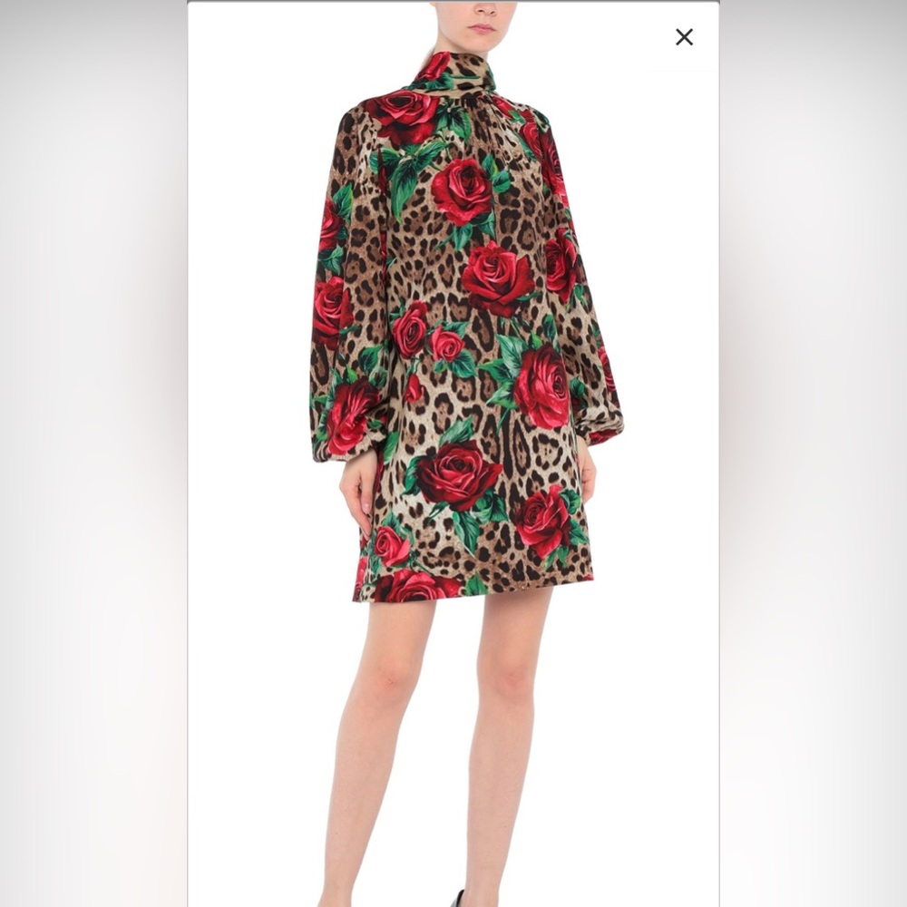 Dolce & Gabbana Floral Leopard Print Dress
